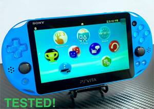 [美品] 動作品 SONY PSVITA PCH-2000 本体 ピーエス ビータ ヴィータ PlayStation プレイステーション PS Vita アクアブルー AQUA BLUE