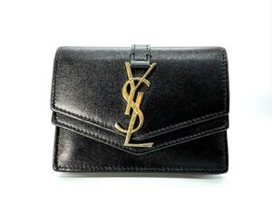 ●12904 YSL YVESSAINTLAURENT イヴサンローラン レザー 二つ折り 財布 ウォレット 小銭入