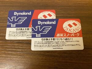 高鷲スノーパーク ダイナランド 全日共通リフト券 2枚セット【送料無料】