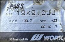 希少 深リム ワーク WORK EuroLine 19インチアルミホイール 9J +23 6穴 139.7 4本セット ハイエース用 _画像8