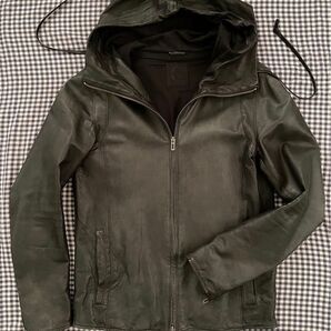 DOMENICO+SAVIO - HOODED LEATHER JACKET レザージャケット ライダースジャケット