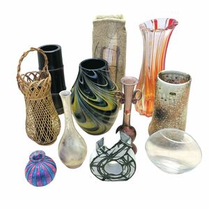 U01087 花瓶 11点 まとめ売り花器 花入 フラワーベース 陶器 ガラス インテリア 置物 飾り物 コレクション