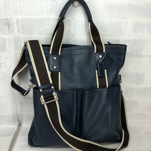 COACH コーチ 2WAY ヘリテージ レザー トートバッグ ショルダーバッグ K1260-F70558 ネイビー MU632024020110