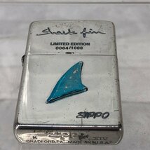 ZIPPO ジッポ 1998年製 Shark fin メタル貼り LIMITED EDITION シリアルNO有 サメ シャーク オイルライター MU632024022124_画像1