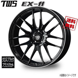 TWS TWS EX-fl グロスブラックフランジカット 20インチ 5H114.3 8.5J+35 1本 60 業販4本購入で送料無料