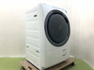 SHARP シャープ ドラム式洗濯乾燥機 ES-S7C-WL 左開き 斜型 洗濯7kg 乾燥3.5kg プラズマクラスター消臭コース搭載 2018年製 d02062S