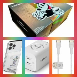 Belkin Disney モバイルアクセサリー 3種セット ギフトボックス入り ディズニー創立100年限定モデル 未使用