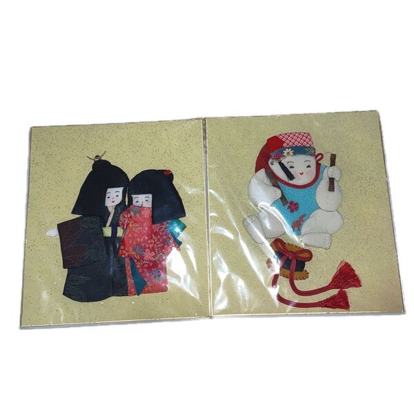 新品ハンドメイド くるみ絵色紙 立体 2枚組