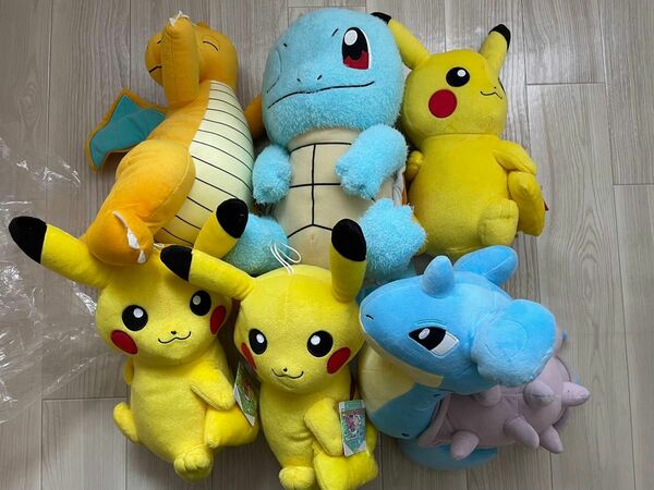 ポケットモンスター ピカチュウ カイリュウ ゼニガメ ラプラス ぬいぐるみ 6個 バンプレスト