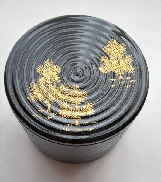 象彦 漆器 若松蒔絵 内朱丸重 二段丸重 菓子器 お弁当箱 小物入れ
