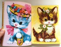 ◆Happy Kitty Bunny Pony 本 イラスト ネコ ウサギ 馬 バンビ ビーバー レトロ ヒツジ リス くま 洋書 60S 70S _画像2