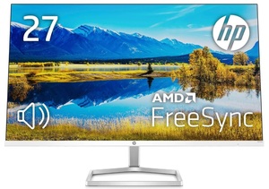 【美品+おまけ】HP モニター M27fwa 27インチ スピーカー内蔵 フルHD 薄型 非光沢 IPSパネル スリムブルーライトカット 背面ホワイト