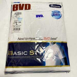 B.V.D Tシャツ 2枚組 ホワイト 深Vネック サイズL 未使用　tシャツ　メンズ　