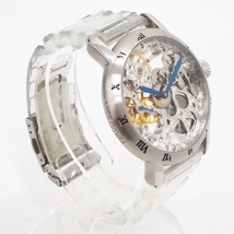 A24-273【中古品】ARCA FUTURA アルカフトゥーラ　手巻き メンズ腕時計　スケルトン スモセコ SS ベルト社外品 ラバーベルト 稼働品_画像2