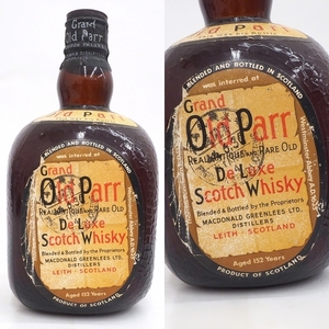 A24-309【未開栓・フィルム、ラベル難アリ】Grand Old Parr グランドオールドパー ティンキャップ スコッチ ウイスキー 総重量:1317g 古酒 