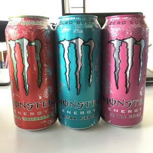  new work new flavour 4 pcs set Monster Energy drink Zero Ultra Fiesta Rosa water melon Gold MONSTER overseas edition 