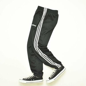 ★定番デザイン! アディダス adidas トラック ジャージ パンツ M ブラックxホワイト メンズ 3本ライン ジョガー スポーツ トレーニング★