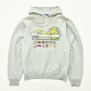 ★00s 古着 チャンピオン champion パーカ S グレー チーム カレッジ プリント バスケ 大会 記念品 スポーツ ストリート 起毛 トレーナー★