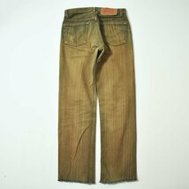 ★95年製 USA製 オールド リーバイス Levis 一点物 泥染め 加工 リメイク 501 デニム パンツ W28 ブラウン ビンテージ ジーンズ 後染め★_画像3