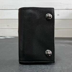 CHROME HEARTS 3 FOLD CROSS PATCH WALLET BLACK LEATHER クロムハーツ 3フォールド クロスパッチ ウォレット ブラック レザー 三つ折り