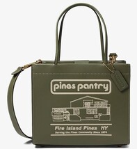 完売!! 直営モデル!! COACH 新作 Cashin Carry 22 With Fire Island Graphics　Pines Pantry 高級トートバック　CJ858 本物をお届け!! _画像1