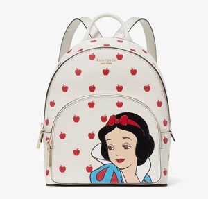 2024 Весна / лето ♪ US Limited (*^^*) Разрешил японское ограниченное сотрудничество Disney x Kate Spade New York Shвато -белый маленький рюкзак, реальная вещь ♪