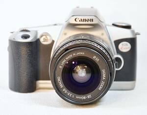ビンテージ Canon EOS kiss 一眼レフフィルムカメラ レンズ:28-80mm 1:3.5-5.6 MACRO SIGMA ZOOM 非球面レンズ SKA