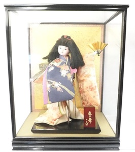 ... hand . taking ... become about beautiful kimono . put on .. doll! Showa era Vintage dancing doll Japanese doll [ spring. Mai ] glass case attaching 1980 period TFK602