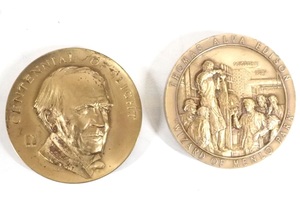 銅メダル トーマス・アルバ・エジソンファウンデーションからの感謝状についていたメダル2個セット 電球の発明100周年記念 1979年 IWS503