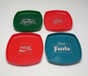 コカ・コーラ Coca-Cola ファンタ Fanta スプライト sprite プラスチック・コースター Plastic coaster 4点