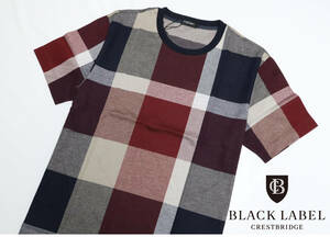  new goods BLACK LABELCRESTBRIDGE Black Label k rest Bridge CB check ja card T-shirt [L] red other 