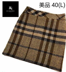 バーバリーロンドン スカート台形 メガチェック ウール BURBERRY 40 (L) 美品
