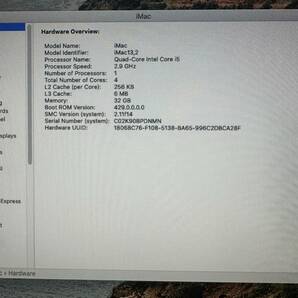 Apple iMac A1419 Late 2012 Intel Core i5 2.90GHz/RAM 32GB/HDD 1TB/27インチの画像10