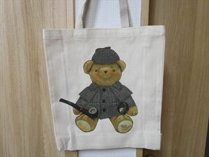 * new goods unused * Sherlock Holmes teti- Bear tote bag ( Sherlock Holmes museum )( London ) India made LO89