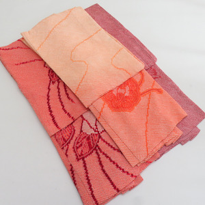 羽織 羽織セット 3点セット 正絹 絞り ぼかしオレンジｘ赤オレンジｘピンク色 花文様 和装コート カジュアル