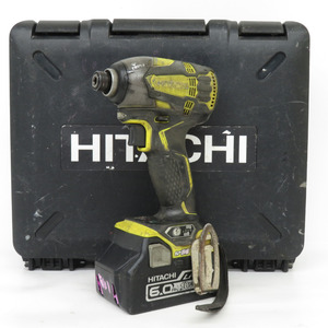 日立工機 HiKOKI 18V 6.0Ah コードレスインパクトドライバ ケース・充電器・バッテリ1個セット 軸ブレあり バッテリ消耗あり WH18DDL2 中古