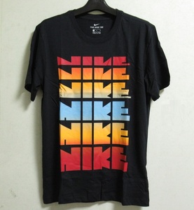 NIKE ドライフィット ビッグロゴ Tシャツ レインボー 黒 XL ナイキ スポーツウェア ブラック グラデーション CV1999-010