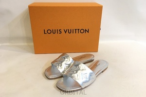  two . sphere ) Louis Vuitton Louis Vuitton unused Revival line monogram Flat sandals silver lady's 35.5 23cm rank 