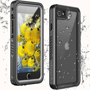 iPhone SE 2022 第3/2世代 iPhone8/7 防水ケース全面カバー 超薄型 防塵防雪 傷防止 滑らか操作 ストラップ付き 雨の日、お風呂など適用の画像1