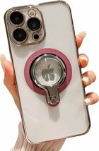 iPhone 12iPhone 12 Pro ケース リング付き Magsafe対応 360回転 レンズ保護ガラス付き クリア アイフォン 12 Pro カバー_画像1