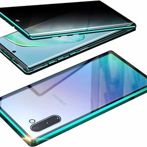 Galaxy Note10+ ケース覗き見防止 両面ガラス全面保護 SC-01M SCV45 ケース 強化ガラス アルミ バンパー マグネット式の画像3