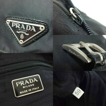 【美品】PRADA プラダ テスート ミニメッセンジャーバッグ フラップショルダーバッグ 三角ロゴプレート NERO ブラック 黒 ユニセックス_画像9