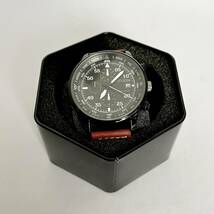 【CITIZEN ECO DRIVE】シチズンエコドライブ メンズ腕時計 44mm 黒ダイアル クロノグラフ デイト 茶革バンド 100m防水 海外仕様 GN-4-S _画像9