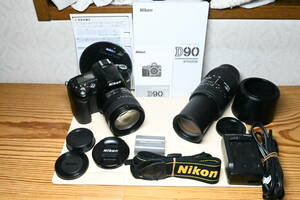 Nikon D90 レンズ２本 Nikon AF-S 18-70mm SIGMA望遠AF 70-300mm 充電器 充電池 ストラップ 取扱説明書