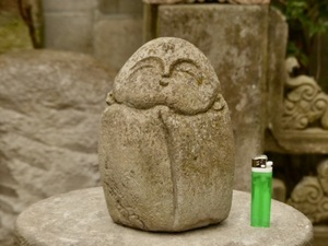 お祈り地蔵様の石像h21cm お地蔵さん　祠地蔵　地蔵菩薩　石仏　仏像 0219a