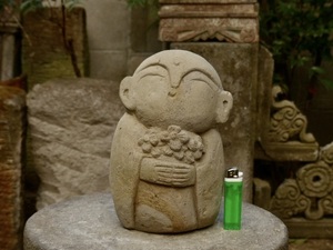 花地蔵様の石像h22cm お地蔵さん　祠地蔵　地蔵菩薩　石仏　仏像 0201