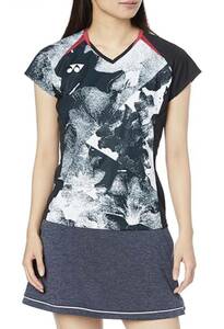 【未使用タグ付】YONEX(ヨネックス)サイズM 半袖シャツ ゲームシャツ レディース ブラック007 ウィメンズ テニス 20707