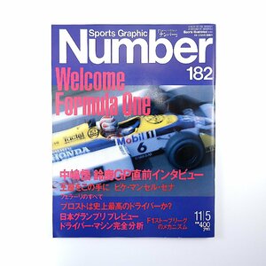 Number 1987年11月5日号◎F1特集 中嶋悟 ネルソンピケ マンセル アイルトンセナ プロスト 日本GPガイド F1マシン未来形 ナンバー