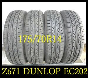 【Z671】T5101064 送料無料・代引き可 店頭受取可 2022年製造 約部山◆DUNLOP EC202◆175/70R14◆4本