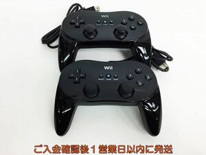 【1円】任天堂 ニンテンドー Wii クラシックコントローラー PRO RVL-005 黒 ブラック 2個セット 動作確認済み L03-404ek/F3